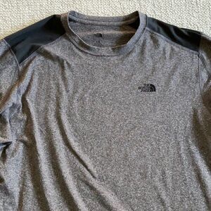 The North Face Men's Grey Shirt dark gray on the shoulders gray everywhere else